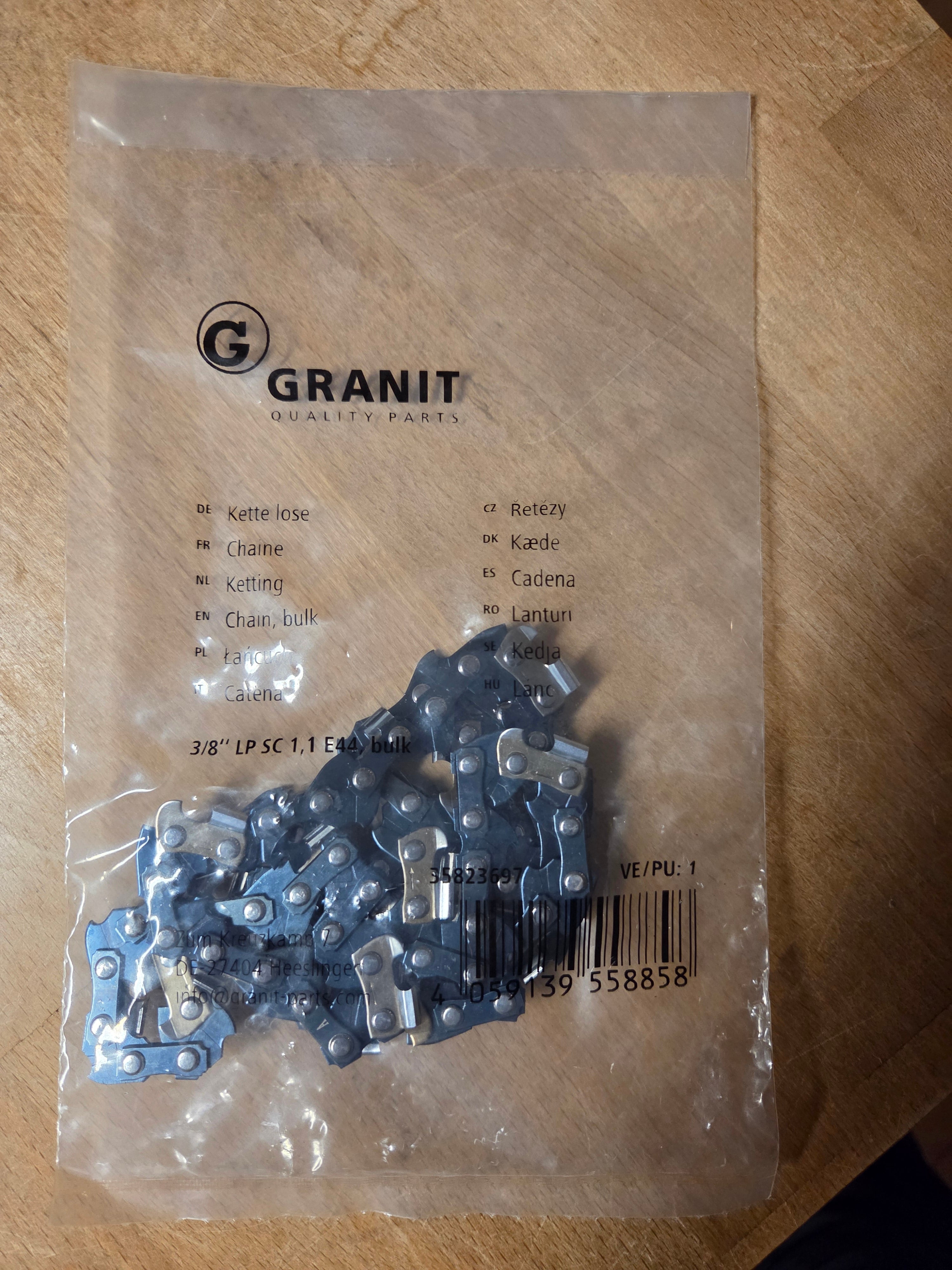 Sägekette 3/8"LP-1,1-44 im Poly-Bag passend zu Stihl 30cm
